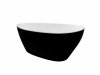 BESCO Wanna wolnostojąca 142x62 Goya B&W klik-klak chrom #WMD-140-GBW